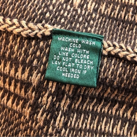 Lauren Ralph Lauren brown plaid zip front cotton sweater S - Picture 9 of 10